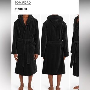 TOM FORD Hooded Cotton Terry Cloth Logo Robe RARE!!
